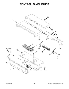 Control Panel Parts Diagram and Parts List for MEW9527FB01  Maytag Wall Oven