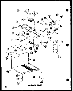 Interior Parts Diagram and Parts List for RR6W P72110-2M Amana Microwave