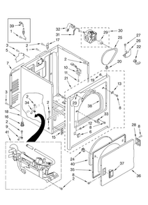 Cabinet Parts Diagram and Parts List for AGD4475TQ1  Admiral Dryer