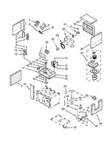 Cabinet And Stirrer Parts Diagram and Parts List for JMW3430WB03  Jenn-Air Microwave