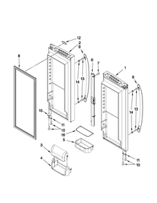 Refrigerator Door Parts Diagram and Parts List for AFD2535FES8  Amana Refrigerator