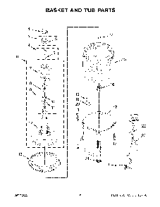 Basket And Tub Parts Diagram and Parts List for 11020232712  Kenmore Washer
