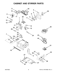 Cabinet And Stirrer Parts Diagram and Parts List for JMC2430IL15  Maytag Microwave