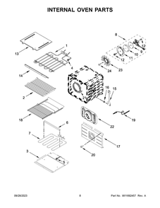 Internal Oven Parts Diagram and Parts List for JJW2430LL01  Jenn-Air Wall Oven