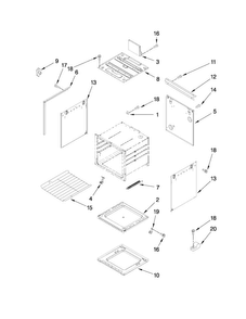 Chassis Parts Diagram and Parts List for ALY2220BDB00  Amana Range