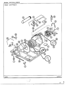 Motor And Drive Diagram and Parts List for 7748A  Norge Dryer