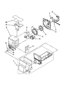 Motor And Ice Container Parts Diagram and Parts List for MFI2269VEB6  Maytag Refrigerator