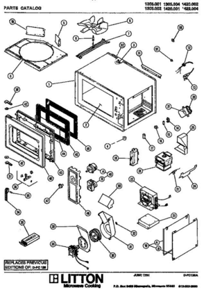 01 - Page 1 Diagram and Parts List for 1305001  Litton Microwave