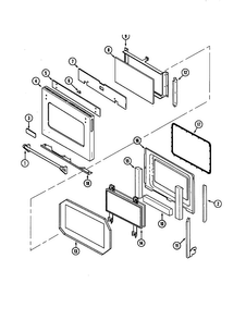 Door Diagram and Parts List for W30400PV  Jenn-Air Wall Oven