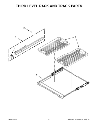 Third Level Rack And Track Parts Diagram and Parts List for MDB8989SHB0  Maytag Dishwasher