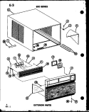 EXTERIIOR PARTS Diagram and Parts List for 6243L P6711930R Amana Air Conditioner