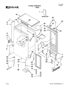 Cabinet Liner And Door Parts Diagram and Parts List for JIM158XBCX3  Jenn-Air Ice Maker