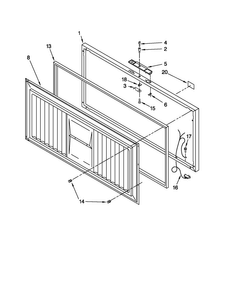 Door Parts Diagram and Parts List for MQC1552TEW00  Amana Freezer