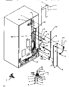Cabinet Back Diagram and Parts List for SXD520NW-P1181101WW  Amana Refrigerator