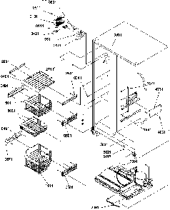 Freezer Shelves And Light Diagram and Parts List for SBDE20S4SW-P1190906WW  Amana Refrigerator