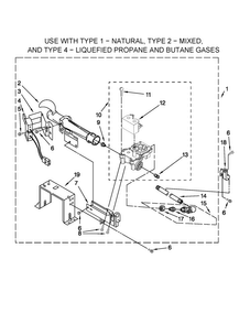 Burner Assembly Diagram and Parts List for MDG25PDAXW1  Maytag Dryer