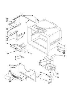 Freezer Liner Parts Diagram and Parts List for MFD2562VEB6  Maytag Refrigerator