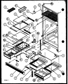 Shelves Diagram and Parts List for TQ20QBW-P1111604WW  Amana Refrigerator