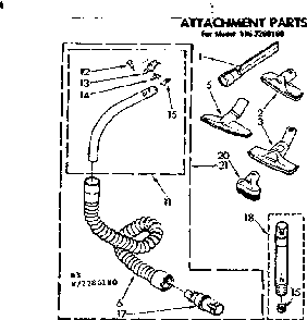 Attachment Parts Diagram and Parts List for 1162280180  Kenmore Canister Vacuum