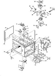 Fuses, Antennas, Blower, Ducts, Diagram and Parts List for WDYRC26J2-P1331409  Amana Microwave