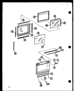 Door Diagram and Parts List for RR-9 P73246-1M Amana Microwave
