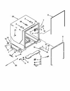 Tub And Frame Parts Diagram and Parts List for MDB8949SAB0  Maytag Dishwasher