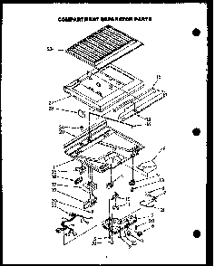 Compartment Separator Parts Diagram and Parts List for GFS165 MN10 Caloric Refrigerator