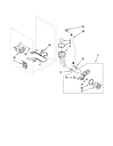 Pump And Motor Parts Diagram and Parts List for MHWE550WR01  Maytag Washer