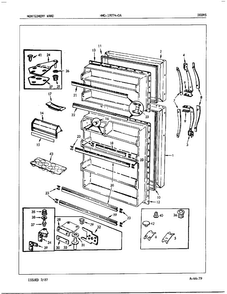 Doors/misc Diagram and Parts List for 19274A  Admiral Refrigerator