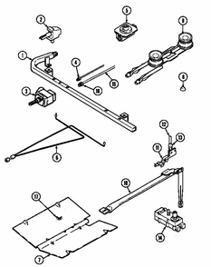 Gas Controls Diagram and Parts List for S31000PAWD  Maytag Range