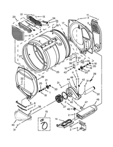 Bulkhead Parts Diagram and Parts List for MEDX550XW0  Maytag Dryer