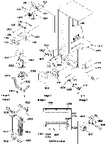 Hinges, Drain, Rollers & Evap Assy. Diagram and Parts List for SBDE21VPSE-P1317202WE  Amana Refrigerator