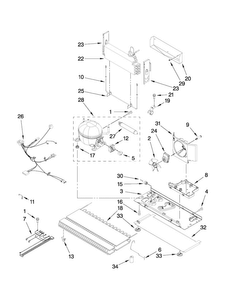 Unit Parts Diagram and Parts List for AFD2535DEW8  Amana Refrigerator