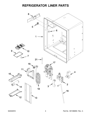 Refrigerator Liner Parts Diagram and Parts List for MFI2570FEB02  Maytag Refrigerator