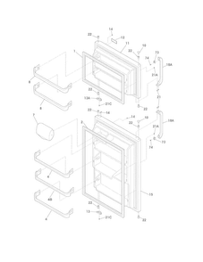 Doors Diagram and Parts List for CRT182NW4  Crosley Refrigerator