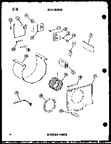 Interior Parts Diagram and Parts List for ES614-2S P67119-15R Amana Air Conditioner