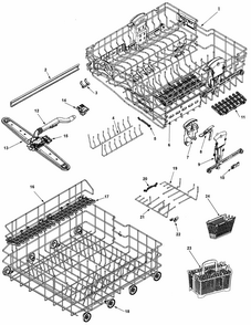 Rail & Rack Assembly Diagram and Parts List for MDB8951AWS10  Maytag Dishwasher