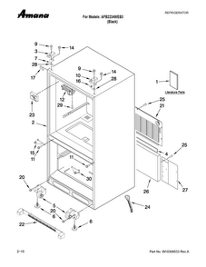 Cabinet Parts Diagram and Parts List for AFB2234WEB3  Amana Refrigerator