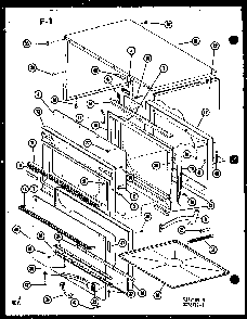 Outer Cabinet/door Diagram and Parts List for RRL-8TC P75532-1M Amana Microwave