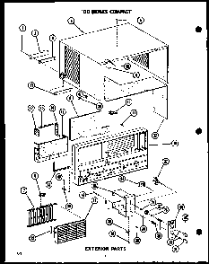 Exterior Parts Diagram and Parts List for 10-2NM P54974-2R Amana Air Conditioner