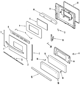 Door/drawer Diagram and Parts List for MGRH451BDW  Maytag Range