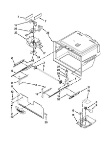 Freezer Liner Parts Diagram and Parts List for JFI2089WES8  Jenn-Air Refrigerator
