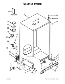 Cabinet Parts Diagram and Parts List for MSC21C6MEZ00  Maytag Refrigerator