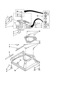 Machine Base Parts Diagram and Parts List for MAT14PRAWW0  Maytag Washer