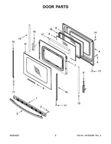 Door Parts Diagram and Parts List for AER6603SMS0  Amana Range