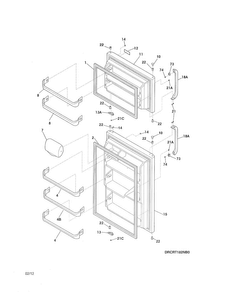 Door Diagram and Parts List for CRT182HNW0  Crosley Refrigerator