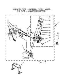 Burner Assembly Diagram and Parts List for MLG27PDBGW0  Maytag Dryer