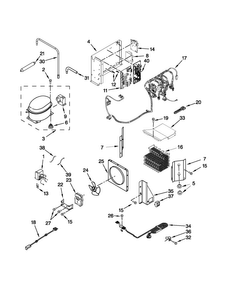 Upper Unit Parts Diagram and Parts List for JS42SEDUDW15  Jenn-Air Refrigerator