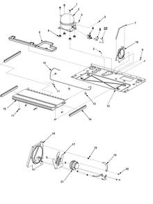 Machine Compartment Diagram and Parts List for XRSS267BB-PXRSS267BB1  Amana Refrigerator