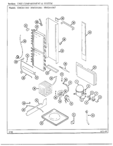 Unit Compartment And System Diagram and Parts List for 641861  Admiral Refrigerator
